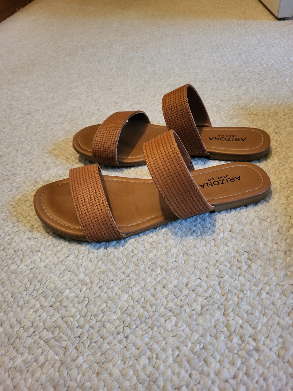 Arizona Jean Company Cognac Double-Strap Slide Sandals